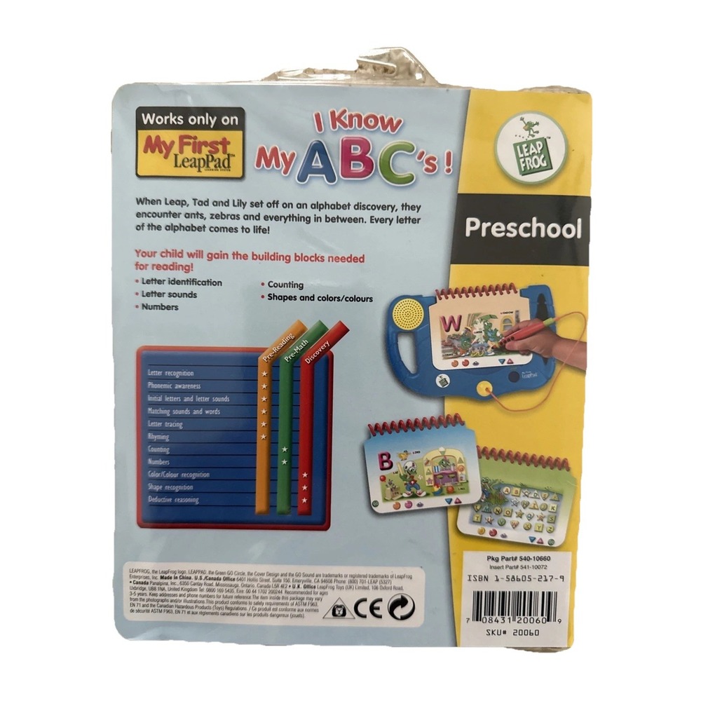 Leap Frog My First LeapPad: I Know My ABCs Interactive Book &‎ Cartridge - Picture 2 of 2